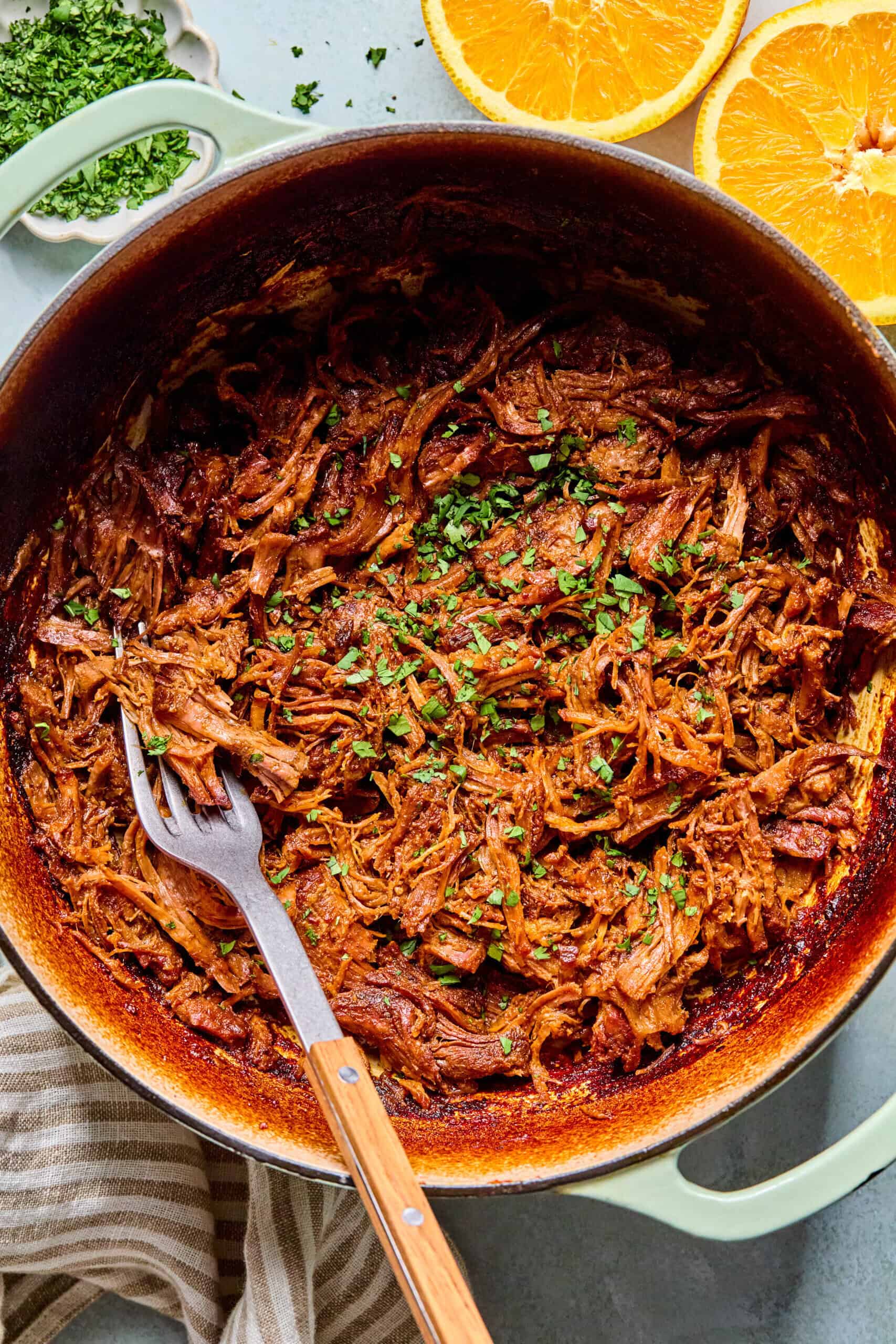 Easy Dutch Oven Chipotle Pulled Beef