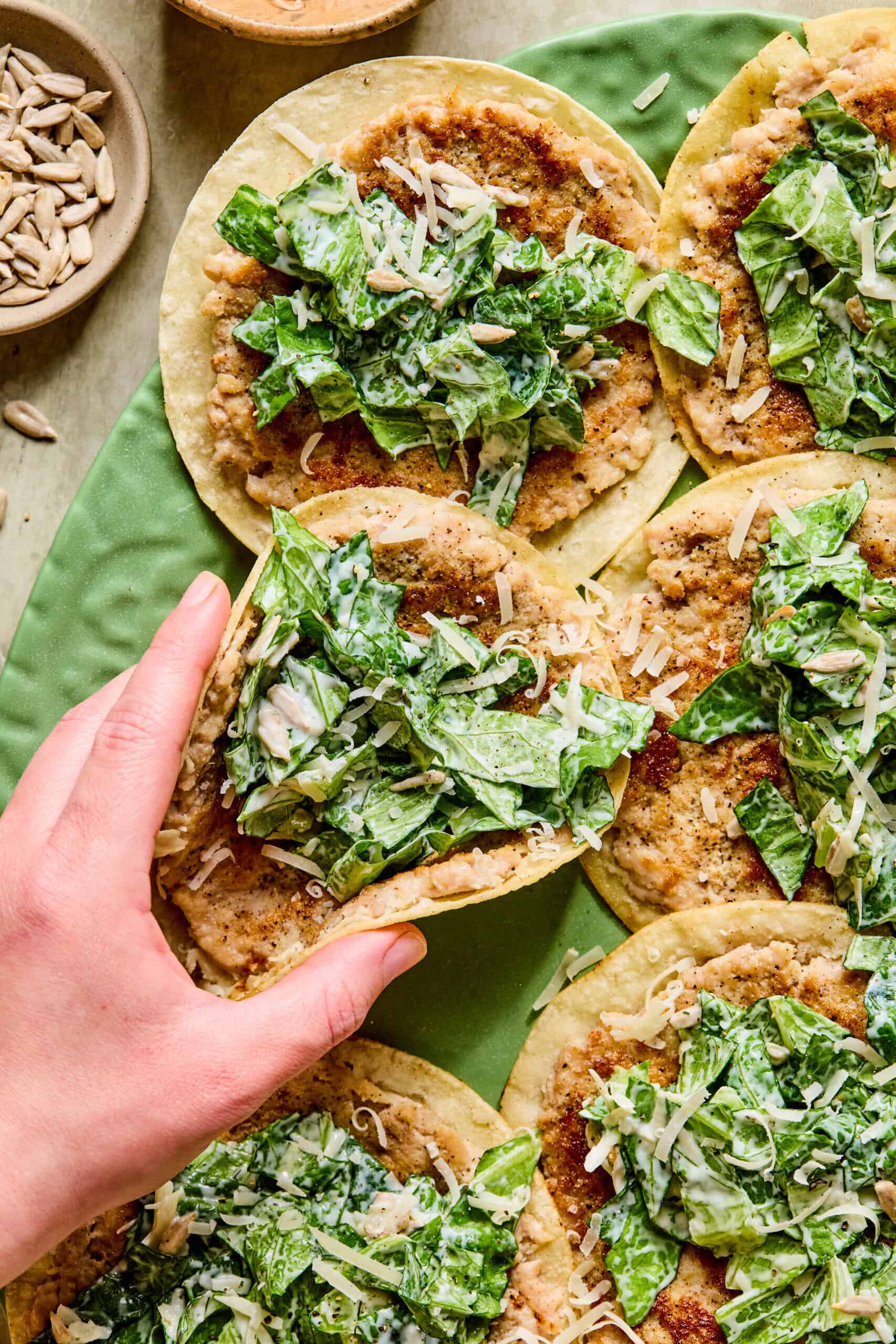 Easy Chicken Caesar Smash Tacos