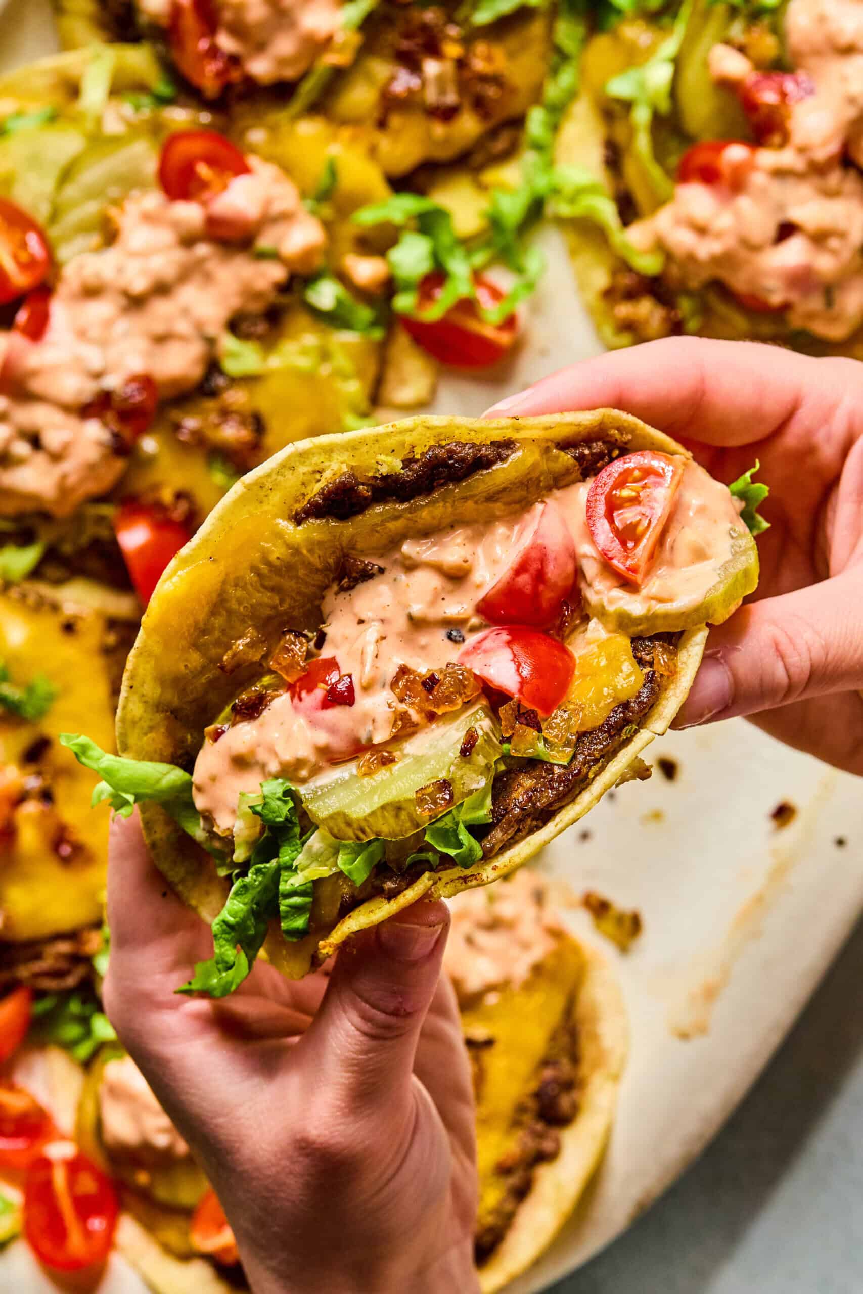 Animal Style Smash Tacos
