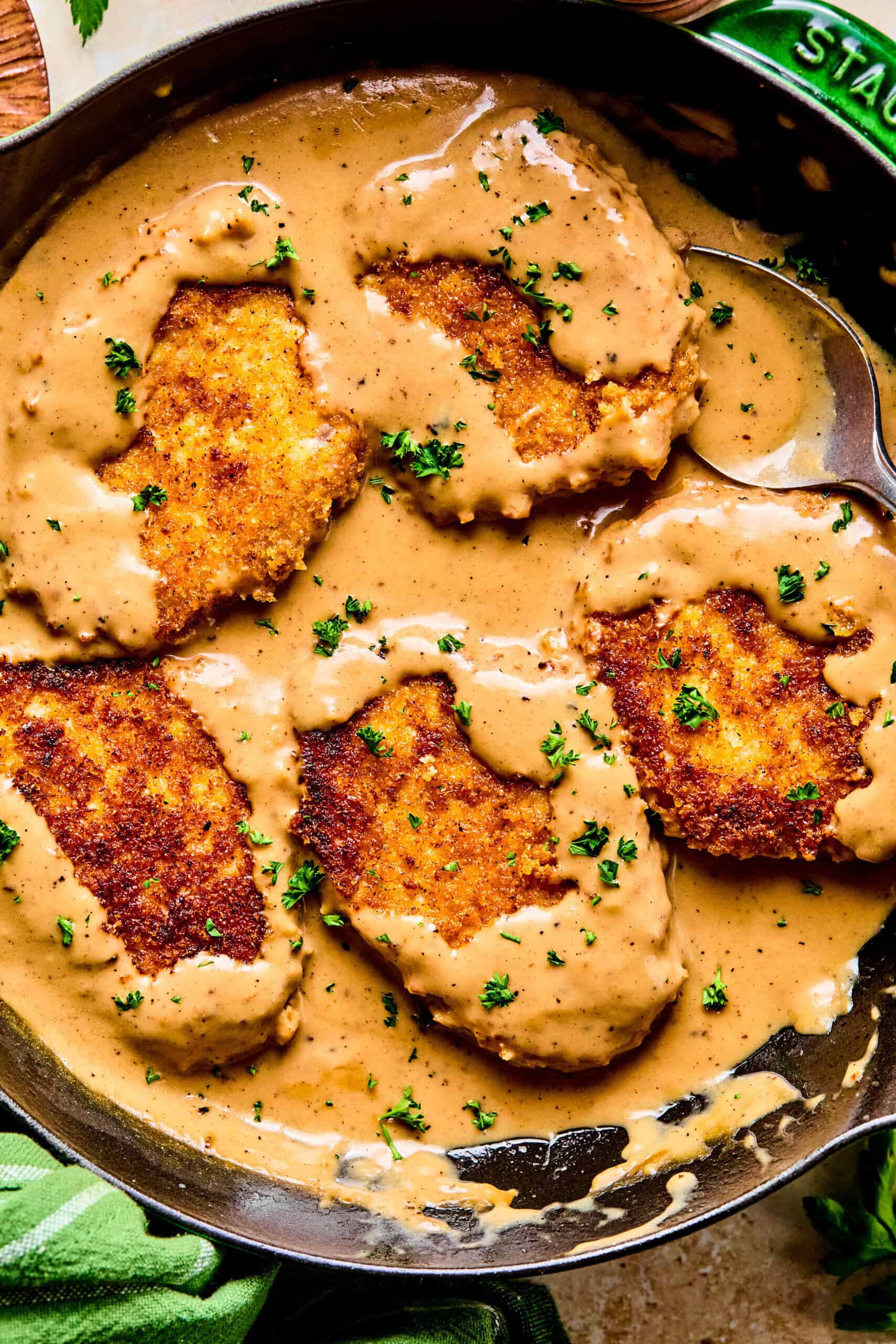 30 Minute Breaded Pork Cutlets and Pan Gravy
