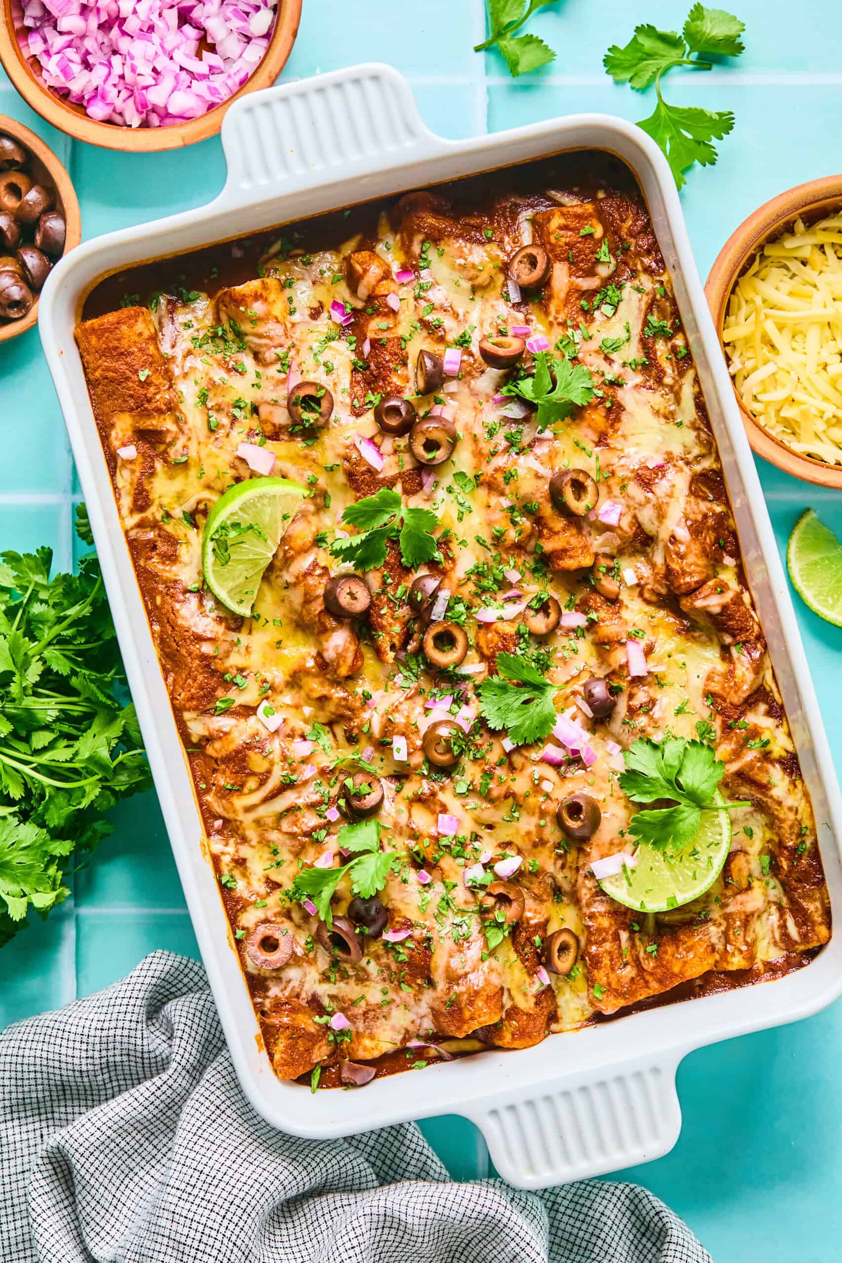 Easy Rotisserie Chicken Cottage Cheese Enchiladas 
