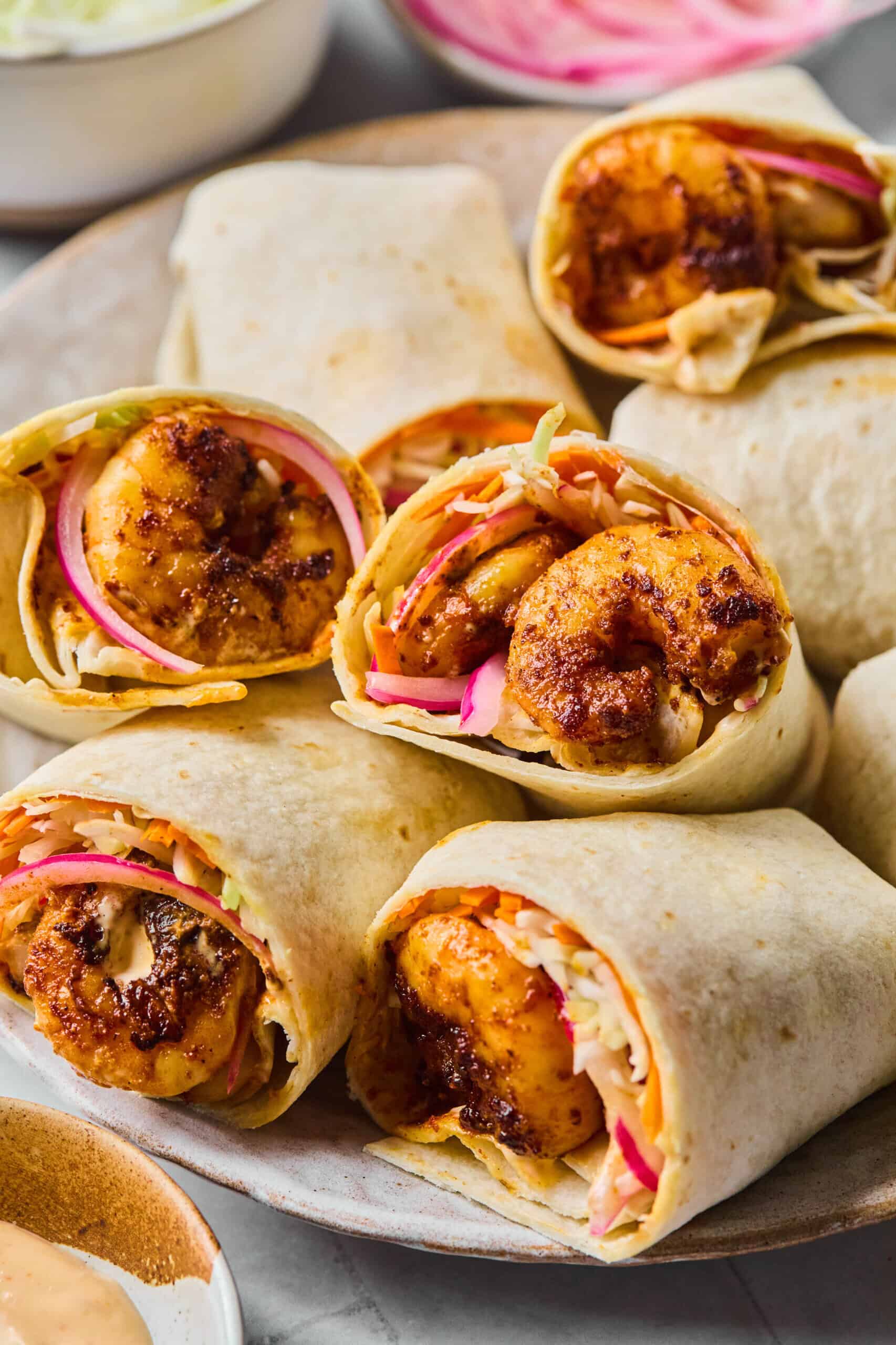 Blackened Shrimp Wraps with Spicy Mayo