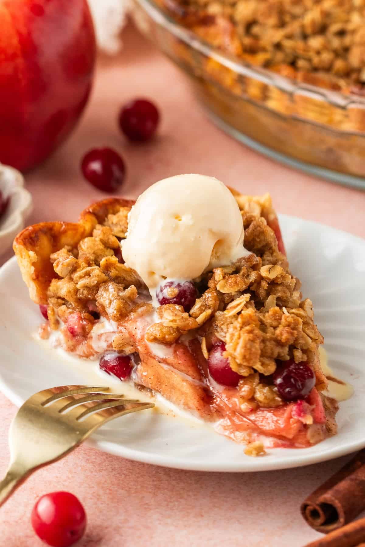 Apple Cranberry Crumble Pie (pre-made crust)