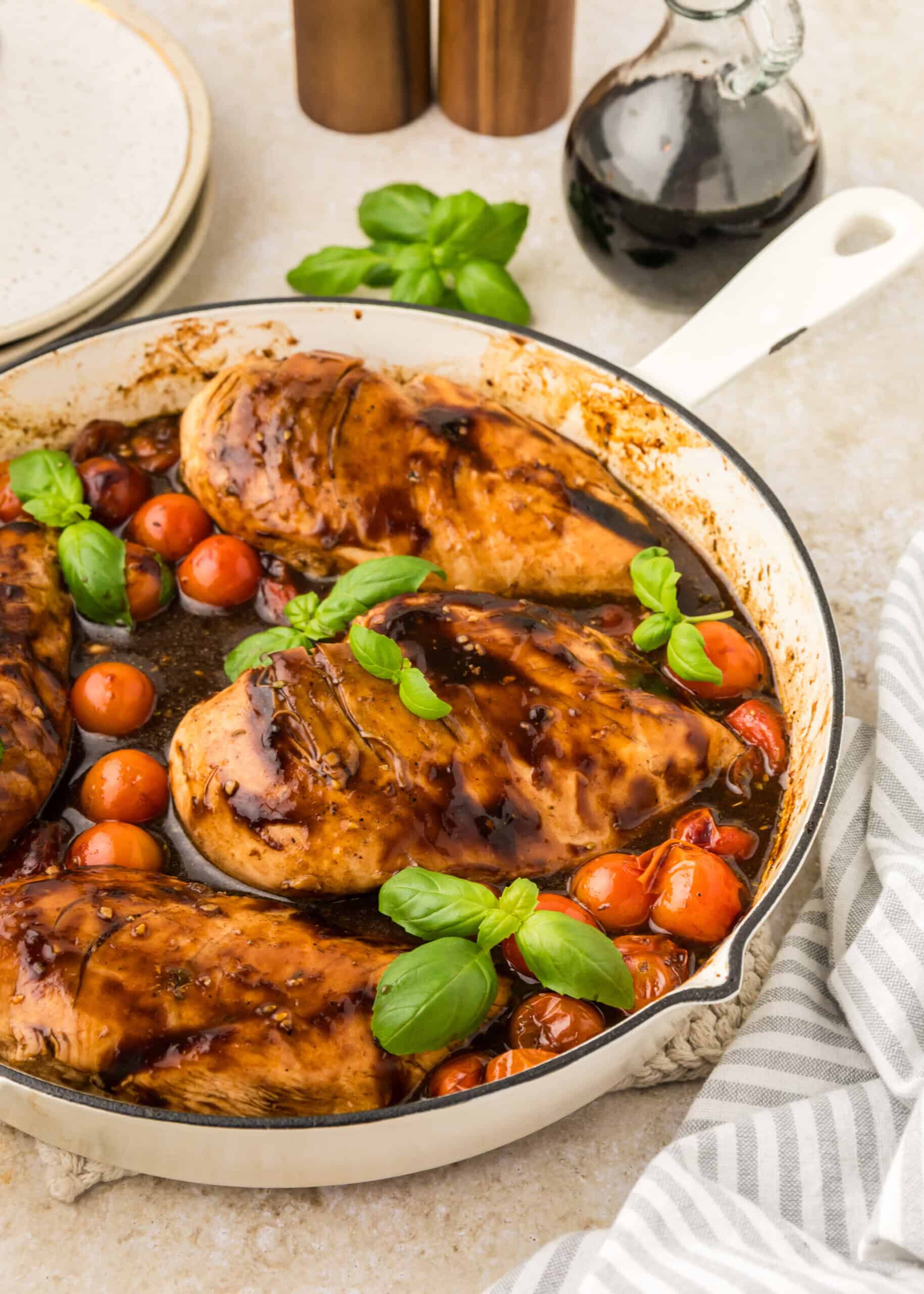 Baked Honey Balsamic Chicken with Tomatoes