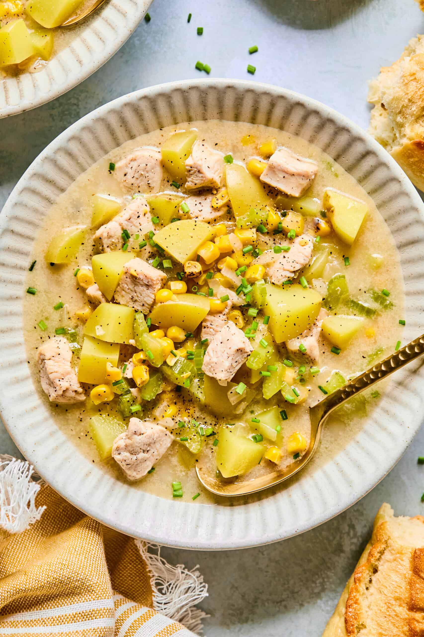 High-Protein Chicken Corn & Potato Chowder (One-Pot)