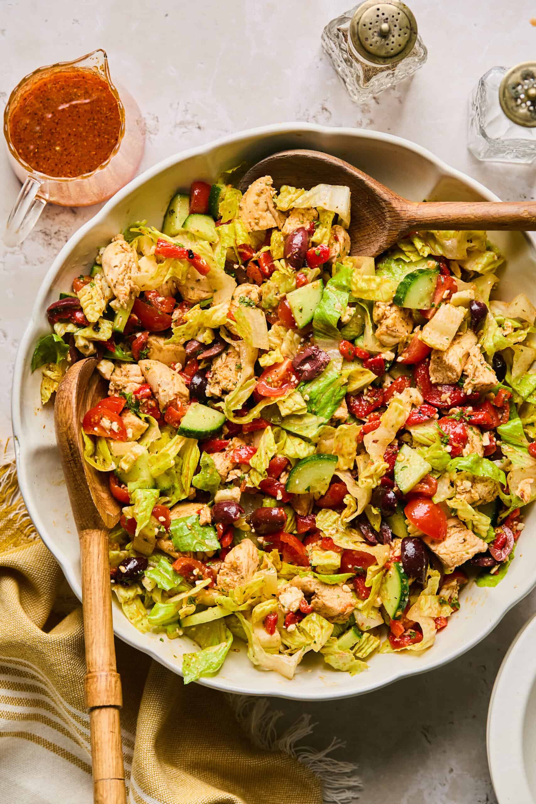 Mediterranean Chopped Chicken Salad with Greek Vinaigrette