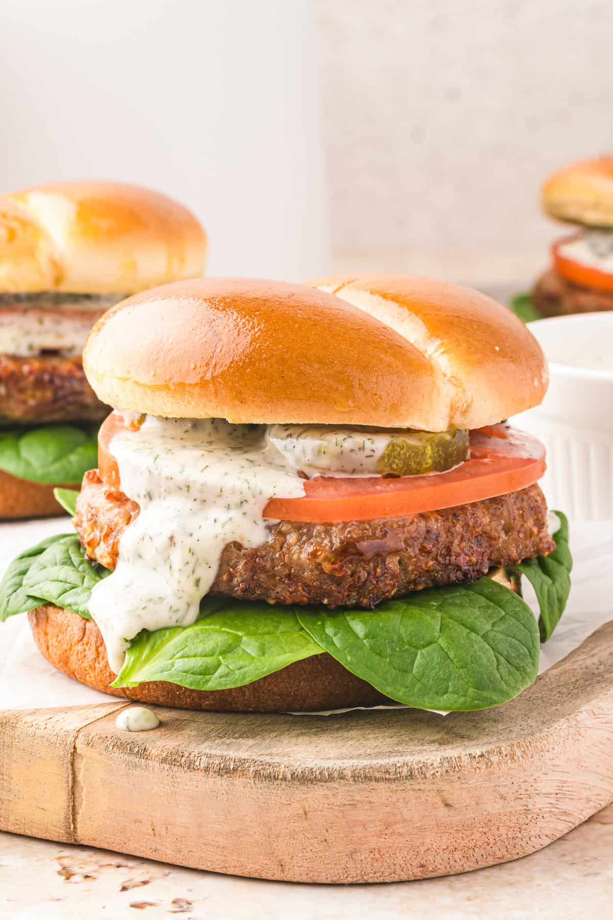 Air Fryer Turkey Burgers with Lemon Dill Aioli