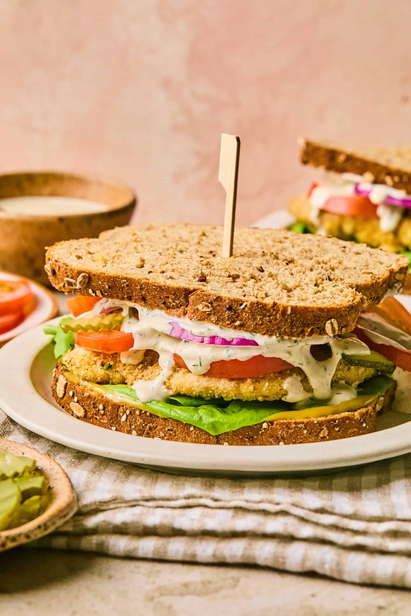 Crispy Baked Chicken Cutlet Sandwiches with Creamy Ranch